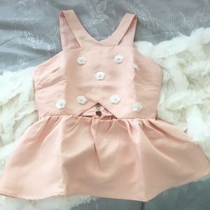 Pink peplum top